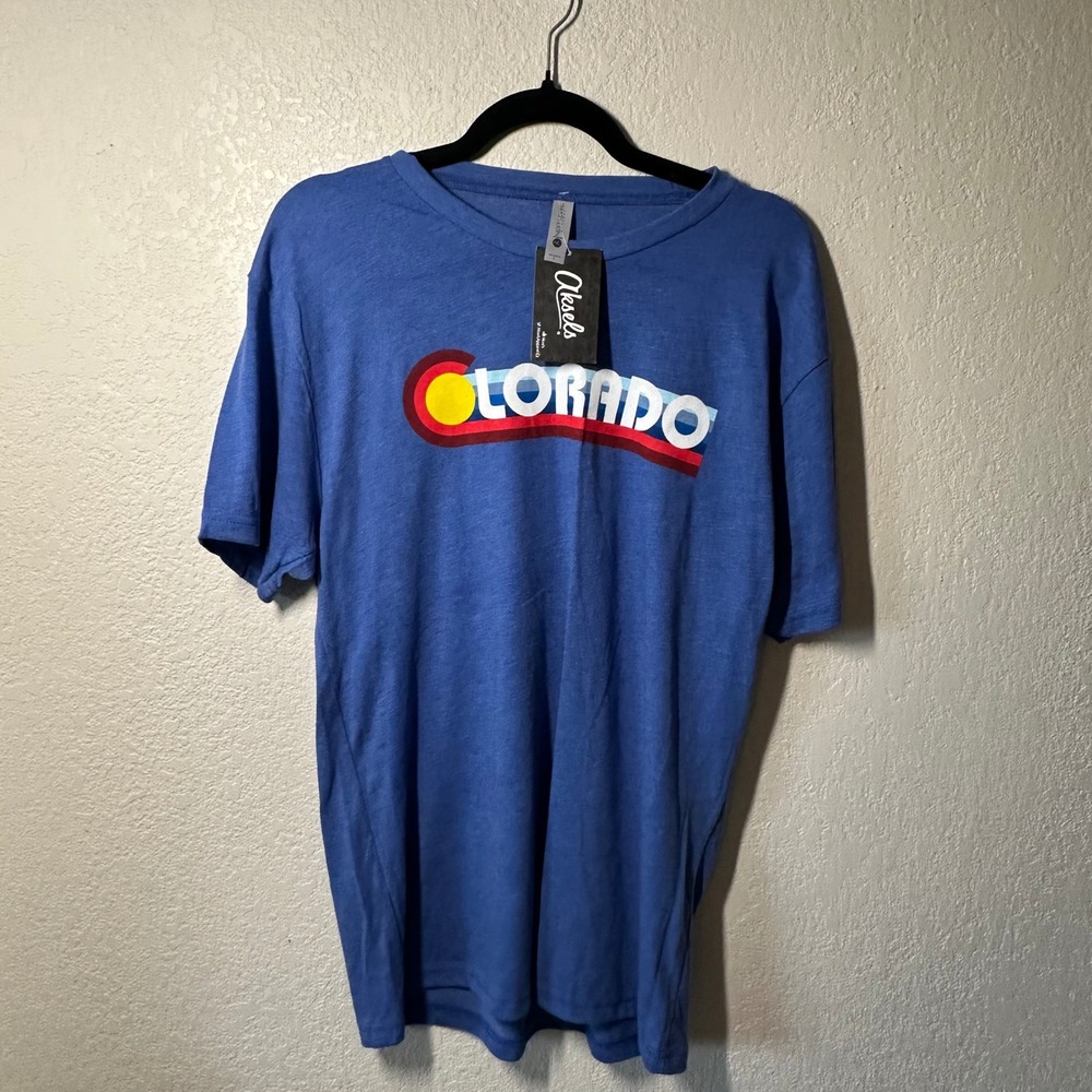 Next Level Apparel Colorado Graphic T Shirt Blue Size Large‎